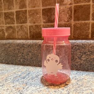 Cute Pink Cup with Bird Design